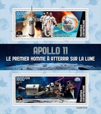 NASA APOLLO 11 Astronauts Moon Landing Space Stamp Sheet #1 2024 Central Africa