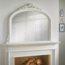 Overmantle Mirror Richmond Arched  with Antique Ivory Frame-H 91cm xL 122cmXW5cm