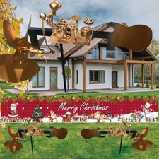 Metal Drummer Windmill Garden Decoration Handmade Christmas Halloween Gift