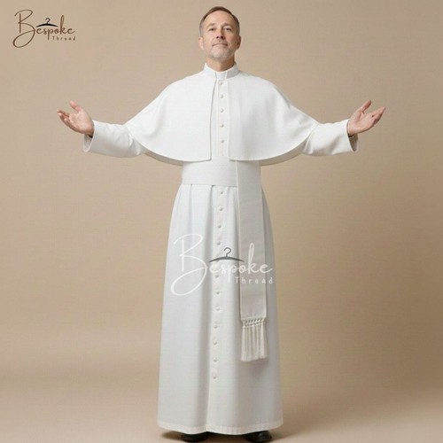 White priest cassock - white,