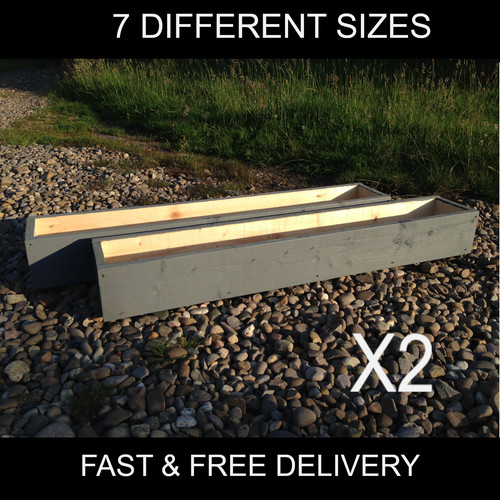 Grey garden planters - garden, window