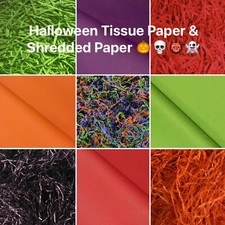  Tissue Paper & Shredded Coloured Paper Gifts Wrapping 18 Designs Halloween 