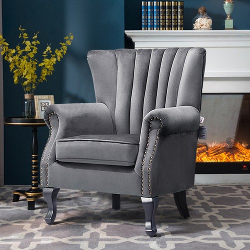 Upholstered retro velvet wing - retro,