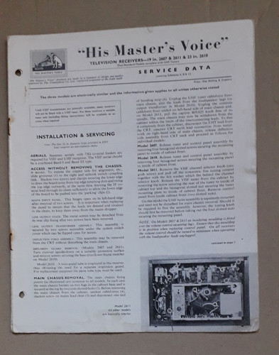 Hmv model 2607 - 2607,, 2610