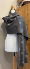 ALICE HANNAH Sparkly Silver & Grey Wool Mix Scarf Excellent Condition