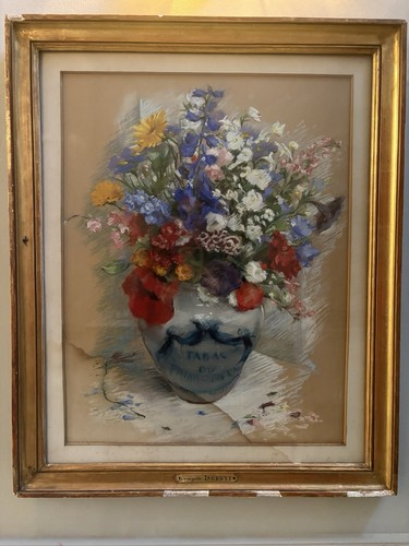 Beautiful old floral painting - old,