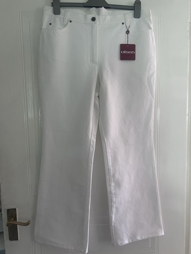Olsen white jeans size 16 - white,
