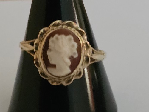 9ct gold cameo ring size - ring,