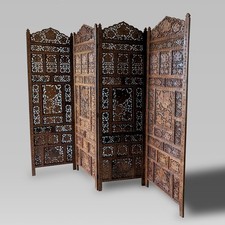 ASIAN ANTIQUE HAND-CARVED TEAK