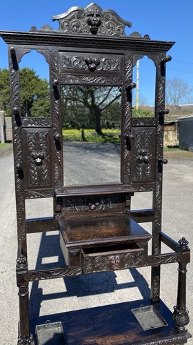 Large victorian carved - victorian, oak