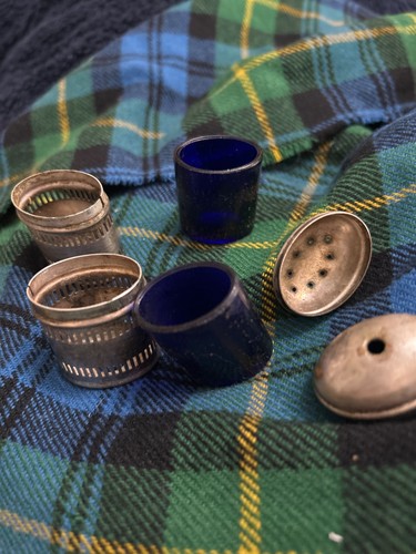 Vintage silver plated salt - salt, &