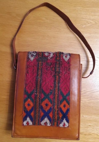 Vintage leather handbag - leather, with