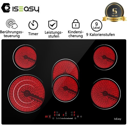 Electric ceramic hob 77cm - ceramic,