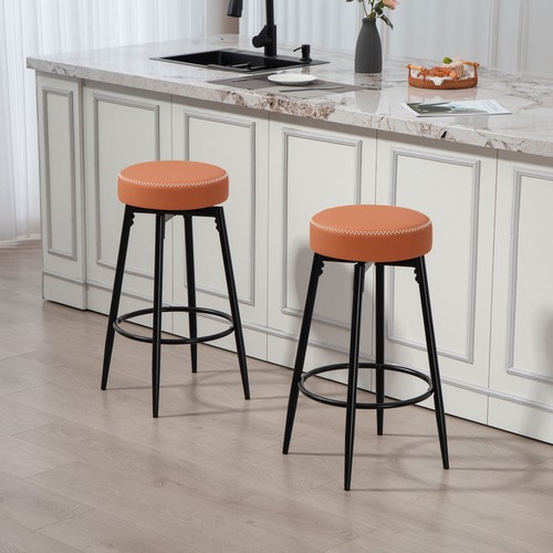 Homcom swivel bar stools - bar, pu