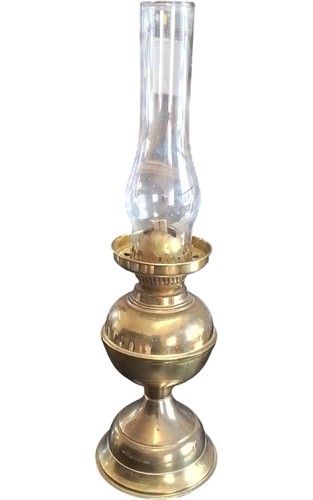 Vintage brass oil lamp - oil, with