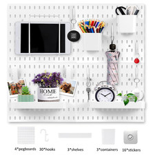 2/4 Set Pegboard Combination kit Wall Mounted Storage Hanging Organizer Display