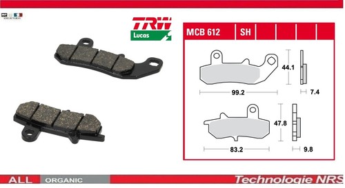 Set rear brake pads trw - set,