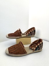Schutz Shoes Brown Rattan Ankle Flat Espadrilles Size 9B / EU 40