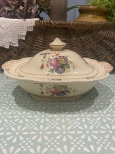 Antique Royal Cauldron Floral Large Tureen