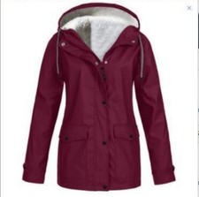 Womens Fleece Hooded Parka Jackets Ladies Winter Warm Coats Outwear Waterproof