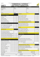 GAS SAFE CERTIFICATE BOOK FOR COMMERCIAL CATERING INSPECTION GAS SAFE PAD CP42