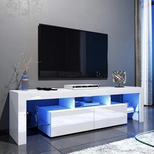 TV Stand 160cm High Gloss TV Unit Cabinet Sideboard With LED Light & Drawers