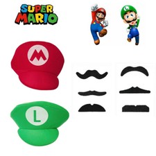 Hat Super Mario Luigi Bros Cosplay Party Glove Mustache Set Costume Book Week UK