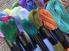 JOB LOT OF 20 OR 50 TREBLA 100% COTTON EMBROIDERY SILKS / THREADS - 8 MTRS.