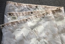 Vintage Hadida Beige & Cream Sycamore Leaves Long Shower Curtain