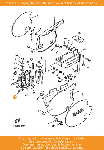 Yamaha grommet 90480 01176 - grommet,, 90480-01176