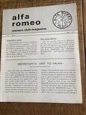 Alfa Romeo Vintage Car Owners Club Magazine 1969  May Rare Magazine