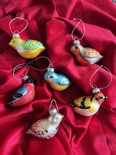 British Birds Glass Christmas Tree Ornaments Baubles
