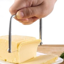 Stainless Cheese Wire Slicer Steel Handheld Butter Cutter Cheddar Cutting Tool