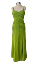 After Six By Ronald Joyce Bold Green Silk Beaded Evening Dress Cocktail Party 14