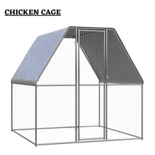 Chicken Cage Farm Walk in Chicken Coop Hen Poultry House Galvanised Steel vidaXL