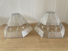 Pair Of Capiz Shell Lamp Light
