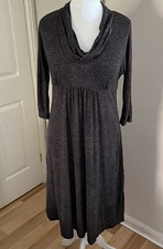 Max Mara Wool Blend Dress Size EU 46 Brown & Beige Cowl Neck  Occasion