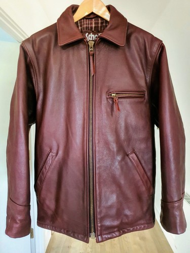 Schott brown leather jacket - leather,