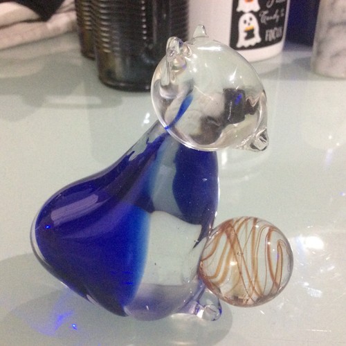Cobalt blue glass paperweight - cobalt,