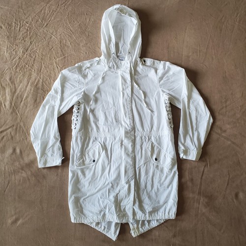 White cotton parka jacket - white,