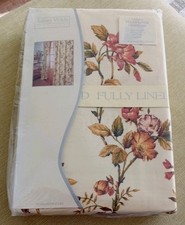 1 Pair  Marlborough Autumn  Lined Pleat Header Curtains & tiebacks ASHLEY WILDE