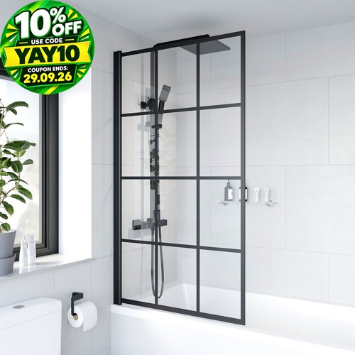 Bath shower screen black - shower,