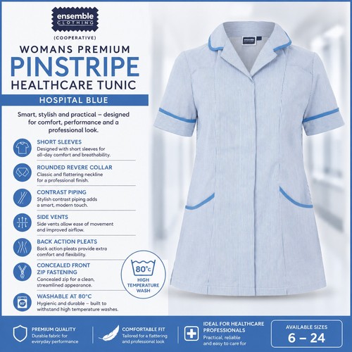 Womens hospital blue - hospital, stripe