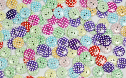 Wooden buttons printed - buttons, cute
