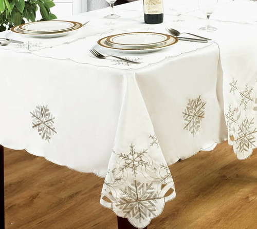 Embroidered festive snowflakes - embroidered,