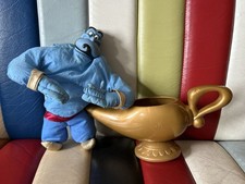 Vintage 1992 Disney Aladdin Genie Lamp and Collectible Genie Plush Toy Mattel