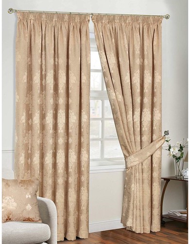 Jacquard pencil pleat curtains - jacquard,