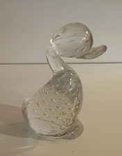 Lovely Vintage/Retro Art Glass Whitefriars Bubble Glass "Dilly Duck" Figurine