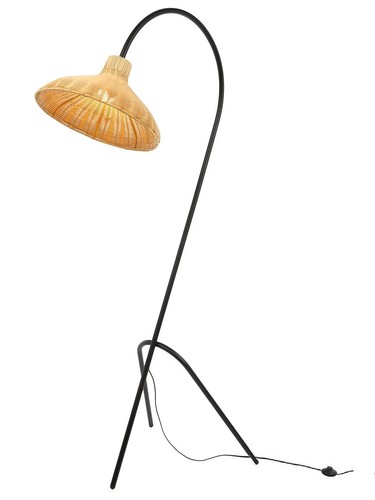 Arched floor lamp with - with, rattan