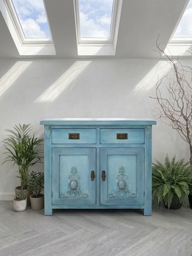 Hand painted oak sideboard - hand,